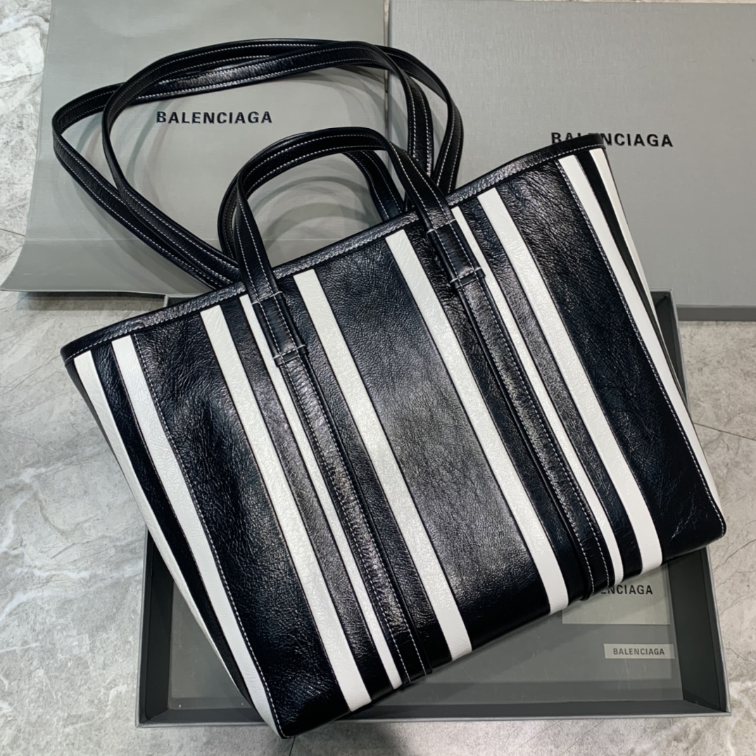 Balenciaga Tote Handbag Shopping Bag Black/White